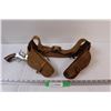 Image 1 : Leather Kids Holster Belt w/Toy Revolver Gun