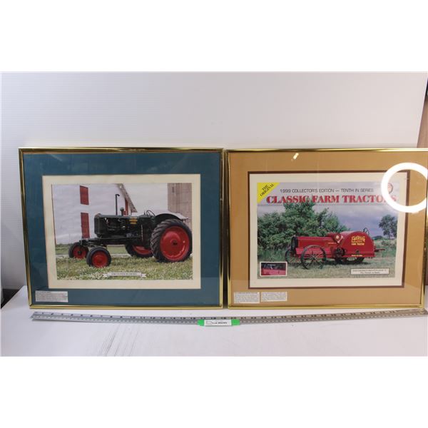 (2) Classic Tractor Picture in Frames (16" x 20"): Oliver & Emerson-Brantingham