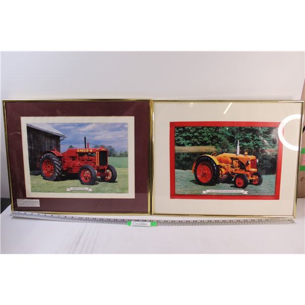 (2) Classic Tractor Picture in Frames (16" x 20"): Eagle & Minneapolis Moline