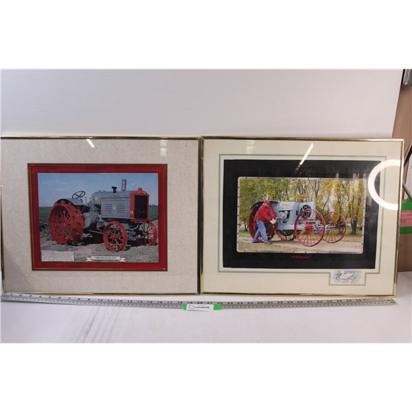 (2) Classic Tractor Picture in Frames (16" x 20"): Rock Island (Frame is Broken) & Parrett