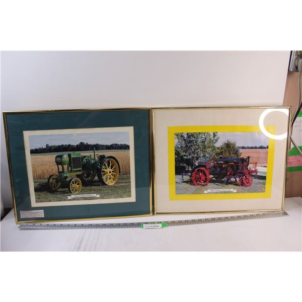 (2) Classic Tractor Picture in Frames (16" x 20"): Waterloo & Farmall