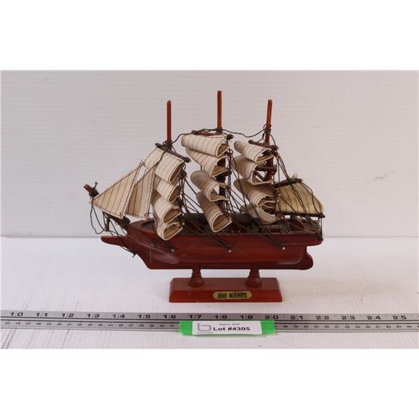 HMS Bounty Wooden Sailboat - 9" x 9"