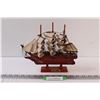 Image 1 : HMS Bounty Wooden Sailboat - 9" x 9"