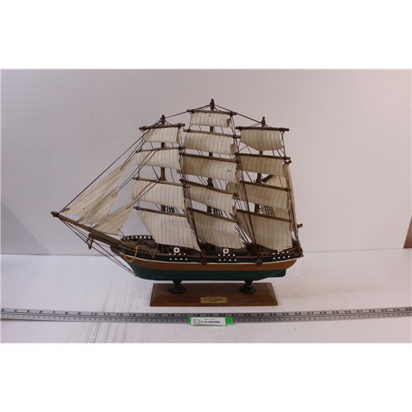 "Cutty Shark" Wooden Carved Sailboat - 20" x 16"