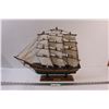 Image 1 : "Cutty Shark" Wooden Carved Sailboat - 20" x 16"