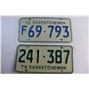 Image 2 : (2) 1972 & 1974 Saskatchewan License Plates