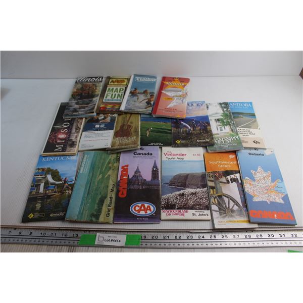 (17) Assorted US & Canada Highway Maps