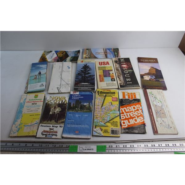 (17) Assorted US & Canada Highway Maps
