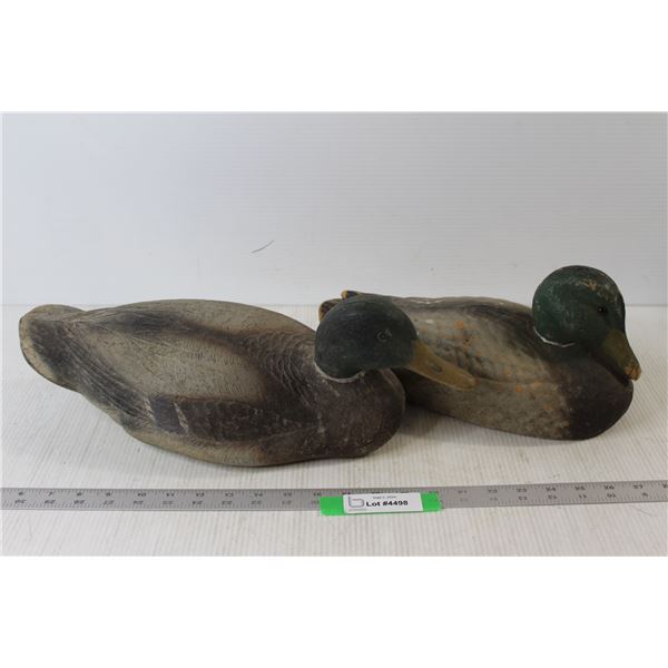 Rubber Greenhead Decoy, Carrylite Greenhead Decoy - Both Have Glass Eyes