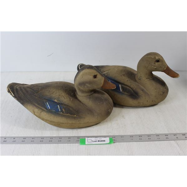 (2) Duck Decoys With Glass Eyes