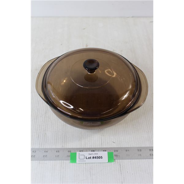Pyrex Smokey Glass Casserole Dish With Lid