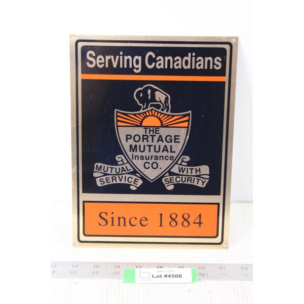 Metal Sign The Portage Mutual Insurance Co - 7 3/4" x 10 1/2"