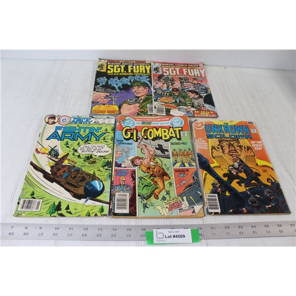 (2) Marvel SGT Fury Comics, DC G.I. Combat Comic, Fightin' Army Comic, DC The Unknown Soldier