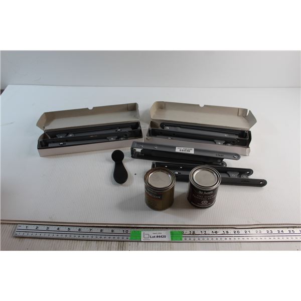 (6) Folding Brackets  12'' x 12'' BX2, Gel Stain and Polyurethane Liquids
