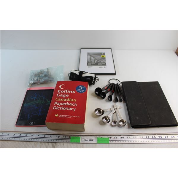 USB Flexible Keyboard, (2) Sets of Measuring Spoons, Photo Frame 10'' x 8'' and Assorted Items