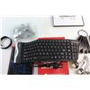 Image 6 : USB Flexible Keyboard, (2) Sets of Measuring Spoons, Photo Frame 10'' x 8'' and Assorted Items