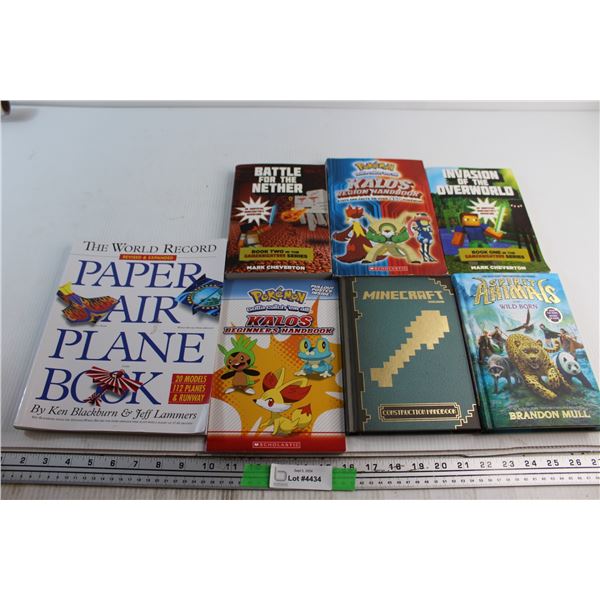 (7) Assorted Books - Minecraft, Battle of the Nether and Pokemon
