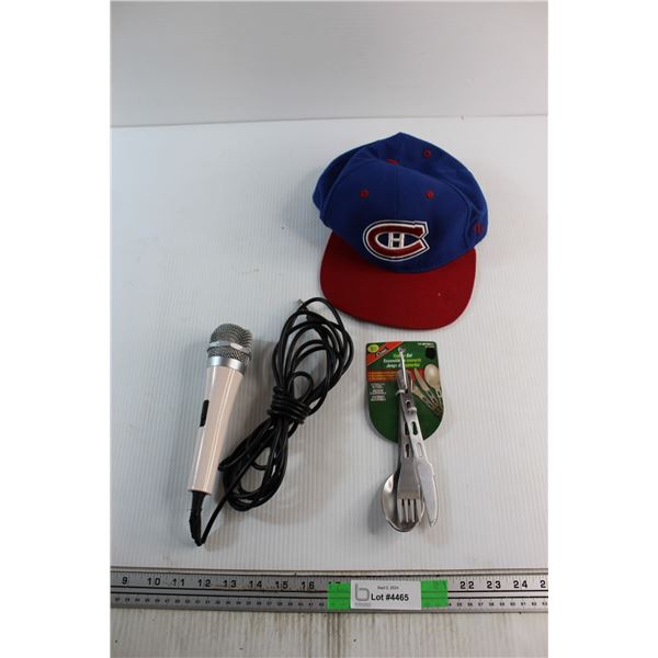 Cutlery Set, Microphone - Untested and Cap