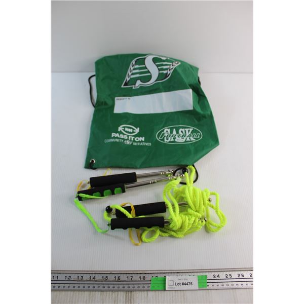 Saskatchewan Roughriders Sport Bag and (2) Skip Ropes
