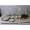Image 1 : Light Shade, Ceramic Bowl, (4) Tea Cups, Traditional Dinnerware Royal Knight: (6) Plates/Trays, (3) 