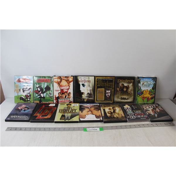 (14) Various DVD Movies TV Shows: Lord Of The Rings, Anger Management, Borat, etc.