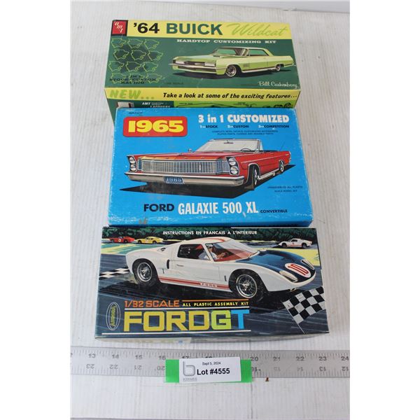 (3) Model Cars: '64 Buick, 1965 Ford Galaxie 500 XL, Ford GT
