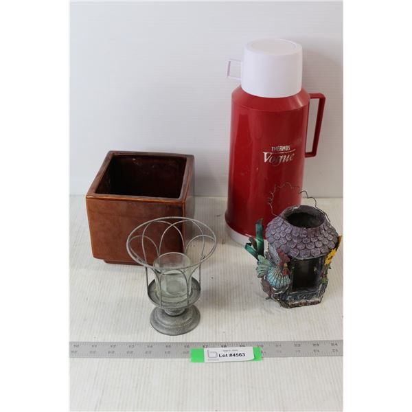 Thermos Vogue, (2) Candle Holders, Planter
