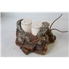 Image 5 : (2) Iron Wood Carvings - Ceramic Dog - Stone Type Carving - Saddle Salt & Pepper Shakers