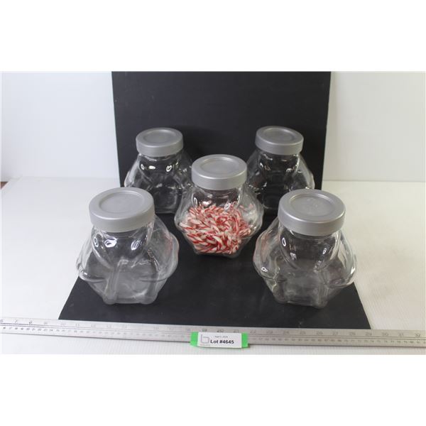 (5) Piece Glass Canister Set