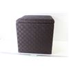 Image 1 : Woven Material Covered Box w/Handles & Padded Top Cushion (16" x 16" x 16")