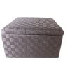 Image 2 : Woven Material Covered Box w/Handles & Padded Top Cushion (16" x 16" x 16")