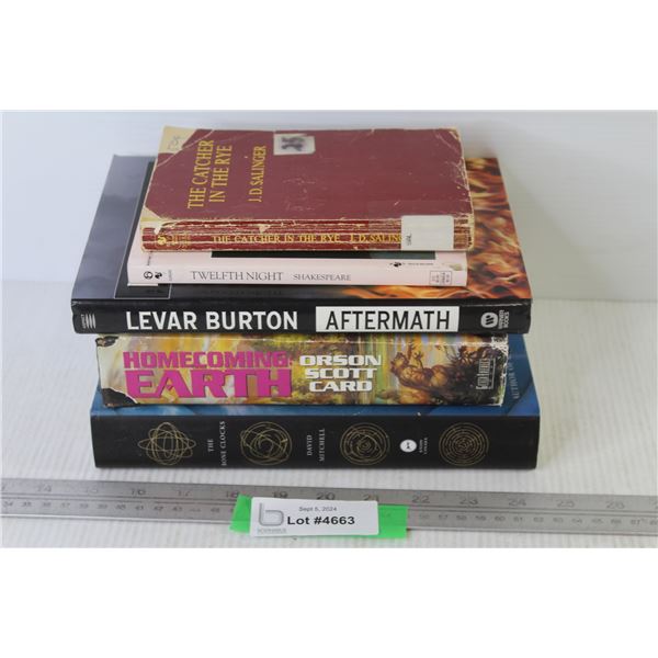 (5) Books - Catcher in The Rye - Shakespeare - The Bone Clocks - Home Coming Earth - Aftermath
