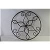 Image 2 : Round Bar Plant Pot Stand (12"h x 12"w) - Welded Wall Hanging Decor (17.5")
