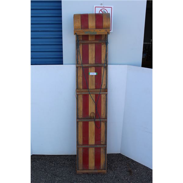 ** Eatons Trueline Vintage Wooden Kids Tobaggon - 70" Long - Some Wear as pictured