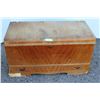 Image 1 : ** Cedar Lined Hondrich Storage Trunk w/Drawer - Some Wood Veneer Wear, Has Key - 40" x 18" x 23"