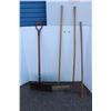Image 1 : ** Snow Shovel, (2) Leaf Rakes & Spare Handle