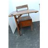 Image 4 : ** Antique Wooden School Desk (Some Wear) & Wooden School Desk Top w/Cast Iron Base