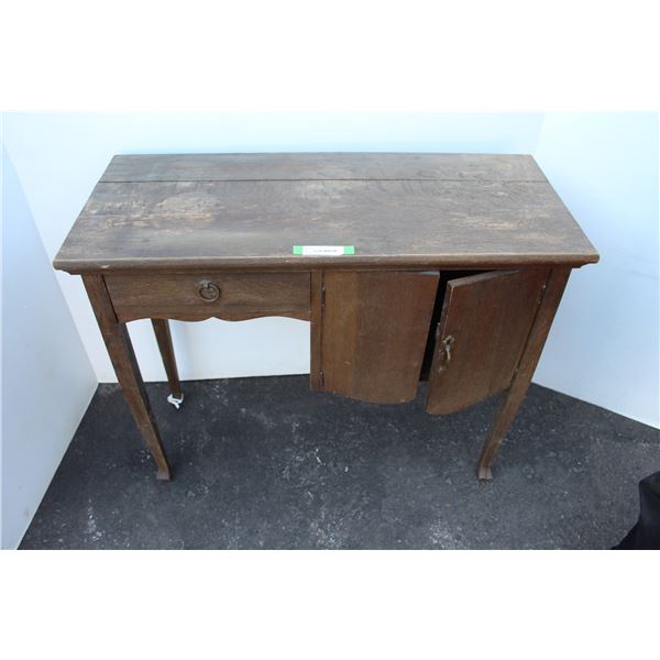 ** Antique Queen Anne Style Desk - Some Wear & Cracking as Pictured