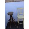 Image 1 : ** (2) Antique Wooden Stools - Needs Repair, Damage as Pictured