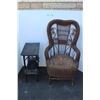 Image 1 : ** Wicker Chair & Willow End Table - Some Wear