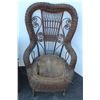 Image 2 : ** Wicker Chair & Willow End Table - Some Wear