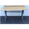 Image 2 : ** Antique Folding School Bench w/ Cast Iron Base - 22"