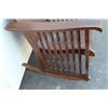 Image 2 : ** Antique Wooden Rocking Chair w/ Character Engraving - Some Damage on Back Leg