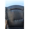 Image 3 : ** Antique Leather Upholstered Rocking Chair w/Character Engraving - Some Wear