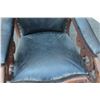 Image 2 : ** Antique Leather Upholstered Rocking Chair - Leg Damage as pictured