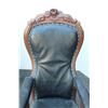 Image 3 : ** Antique Leather Upholstered Rocking Chair - Leg Damage as pictured