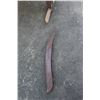 Image 6 : ** Antique Leather Upholstered Rocking Chair - Leg Damage as pictured