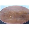 Image 5 : ** Antique Oval Wheeled Table (Top: Oak w/Burled Walnut Veneer Sides & Oak Base) - 44" x 32.5"x 29" 