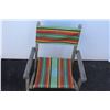Image 3 : ** Vintage Canvas Kids Lawn Chair & Stool Set - Some Wear