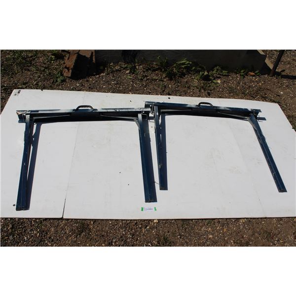 ** (2) Blue Metal Folding Saw Horses - as is - 39" Long